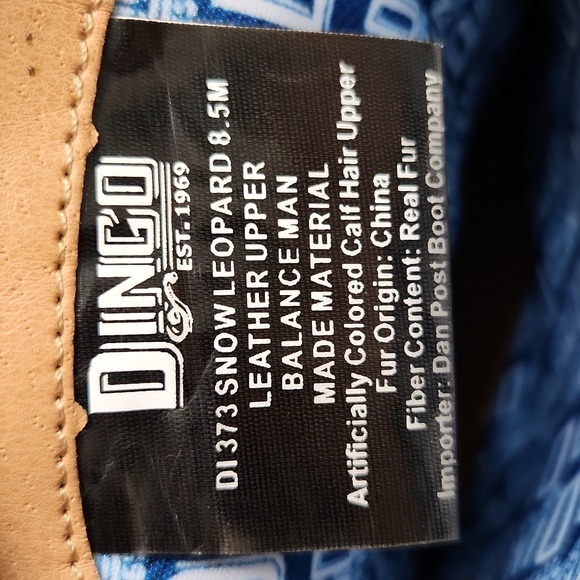 Dingo By Dan Post Snow Leopard Leather Heeled Western Cowgirl Boots (W Size 8.5) - Picture 13 of 15